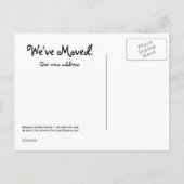 Wir haben uns bewegt! ankündigungspostkarte (Rückseite)