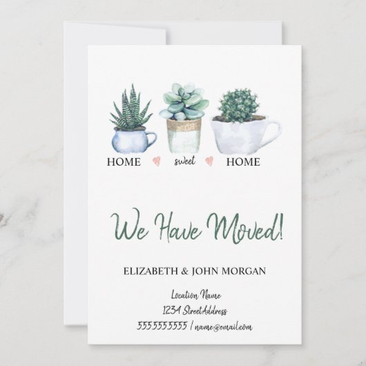 Wir haben uns bewegt, Aquarellfarben-Blume-Kakteen (Vorderseite)