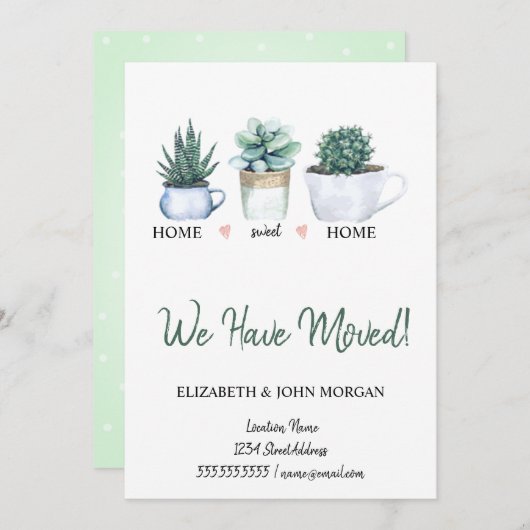 Wir haben uns bewegt, Aquarellfarben-Blume-Kakteen (Vorne/Hinten)