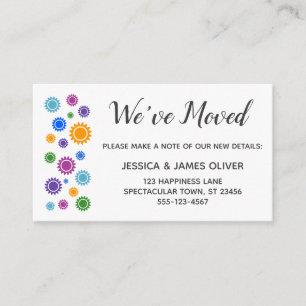 "Wir haben uns bewegt" Beilagen mit farbigen Sonne Begleitkarte