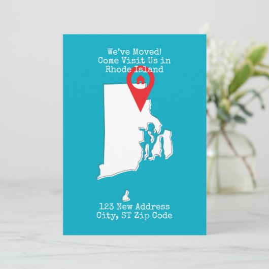 Wir haben uns bewegt! Besuchen Sie uns auf Rhode I Ankündigung (Stehend Vorderseite)