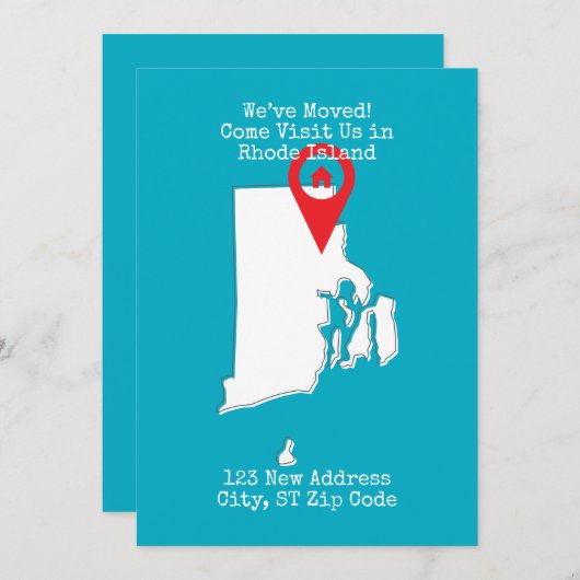 Wir haben uns bewegt! Besuchen Sie uns auf Rhode I Ankündigung (Vorne/Hinten)