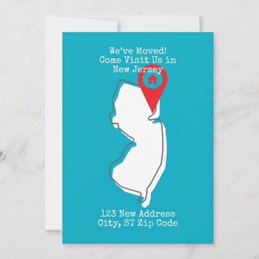 Wir haben uns bewegt! Besuchen Sie uns in New Jers Ankündigung (Vorderseite)