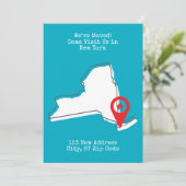 Wir haben uns bewegt! Besuchen Sie uns in New York Ankündigung (Stehend Vorderseite)