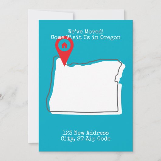 Wir haben uns bewegt! Besuchen Sie uns in Oregon Ankündigung (Vorderseite)