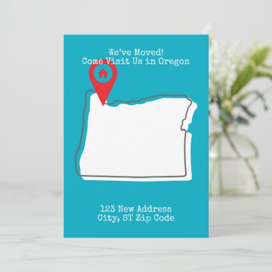 Wir haben uns bewegt! Besuchen Sie uns in Oregon Ankündigung (Stehend Vorderseite)