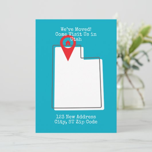 Wir haben uns bewegt! Besuchen Sie uns in Utah Ankündigung (Stehend Vorderseite)