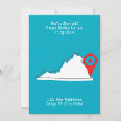 Wir haben uns bewegt! Besuchen Sie uns in Virginia Ankündigung (Vorderseite)