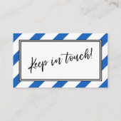 "Wir haben uns bewegt" Blaue und weiße Diagonale S Visitenkarte (Rückseite)