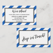 "Wir haben uns bewegt" Blaue und weiße Diagonale S Visitenkarte (Vorne/Hinten)