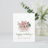 Wir haben uns bewegt, Chic Pink Sleigh Ankündigungspostkarte (Stehend Vorderseite)