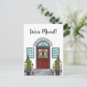 Wir haben uns bewegt! Christmas Zuhause Postcard Postkarte (Stehend Vorderseite)