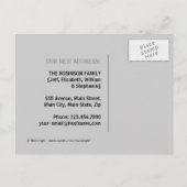 Wir haben uns bewegt (Coole Farben) Ankündigungspostkarte (Rückseite)