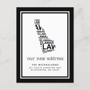 Wir haben uns bewegt   Delaware Typografie Feiertagspostkarte