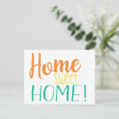 Wir haben uns bewegt | Einfache Postkarte | Zuhaus (Stehend Vorderseite)