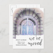Wir haben uns bewegt| Fenster Wasserfarbe| Neue An Ankündigungspostkarte (Vorne/Hinten)