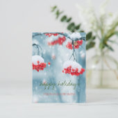 Wir haben uns bewegt, Heilige Berries Schneeurlaub Ankündigungspostkarte (Stehend Vorderseite)