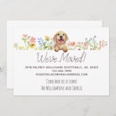 Wir haben uns bewegt! Labrador Puppy Floral Moving Ankündigung (Vorne/Hinten)