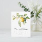 Wir haben uns bewegt | Lemon Blossom neue Adresse Ankündigungspostkarte (Stehend Vorderseite)