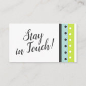 "Wir haben uns bewegt" Limone, blaue und dunkelgra Begleitkarte (Rückseite)