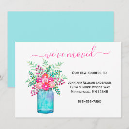 Wir haben uns bewegt | Mason Jar Floral Moving Ankündigung