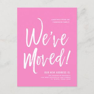 Wir haben uns bewegt   Minimal Taffy New Address P Postkarte