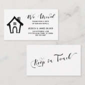 "Wir haben uns bewegt" mit/Lässigem, handgezogenen Visitenkarte (Vorne/Hinten)