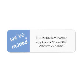 Wir haben uns bewegt | Modern Blue Return Address 