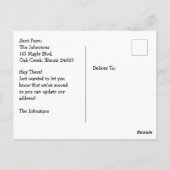 Wir haben uns bewegt | Neue Adressbenachrichtigung Postkarte (Rückseite)