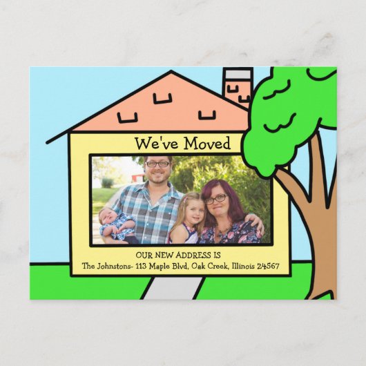 Wir haben uns bewegt | Neue Adressbenachrichtigung Postkarte (Vorderseite)