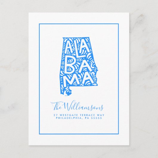 Wir haben uns bewegt | Neue Adresse | Alabama Postkarte (Vorderseite)