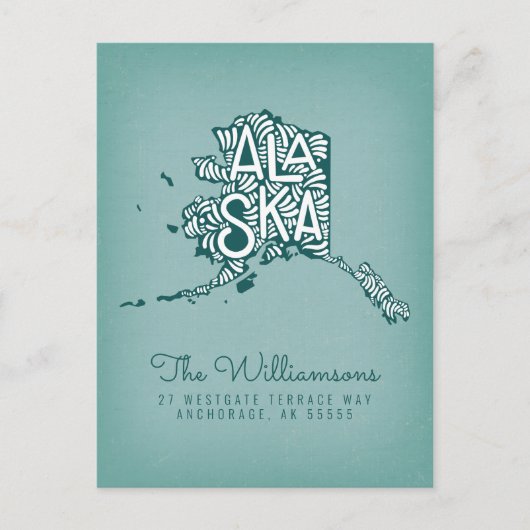 Wir haben uns bewegt | Neue Adresse | Alaska Postkarte (Vorderseite)