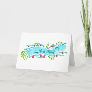 Wir haben uns bewegt/neue Adresse, Aquarellwein We Feiertagskarte