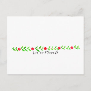 Wir haben uns bewegt/neue Adresse, Aquarellwein We Postkarte