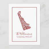 Wir haben uns bewegt | Neue Adresse | Delaware Postkarte (Vorderseite)