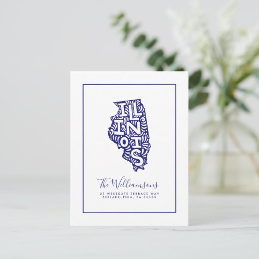 Wir haben uns bewegt | Neue Adresse | Illinois Postkarte (Stehend Vorderseite)