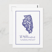 Wir haben uns bewegt | Neue Adresse | Illinois Postkarte (Vorne/Hinten)