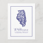 Wir haben uns bewegt | Neue Adresse | Illinois Postkarte (Vorderseite)