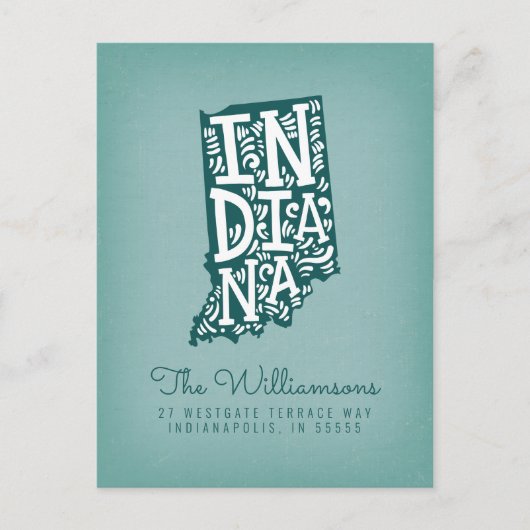 Wir haben uns bewegt | Neue Adresse | Indiana Postkarte (Vorderseite)