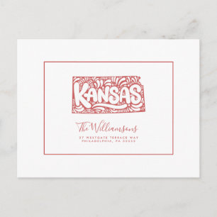 Wir haben uns bewegt Neue Adresse Kansas Postkarte