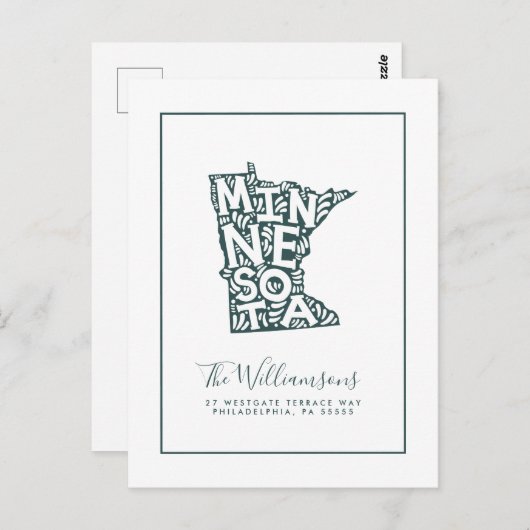 Wir haben uns bewegt | Neue Adresse | Minnesota Postkarte (Vorne/Hinten)