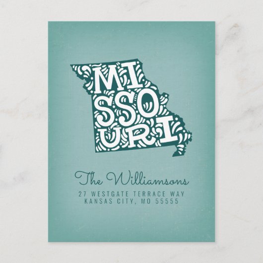 Wir haben uns bewegt | Neue Adresse | Missouri Postkarte (Vorderseite)