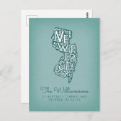 Wir haben uns bewegt | Neue Adresse | New Jersey Postkarte (Vorne/Hinten)