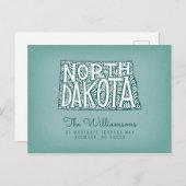 Wir haben uns bewegt | Neue Adresse | North Dakota Postkarte (Vorne/Hinten)