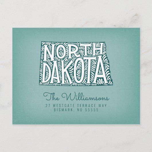 Wir haben uns bewegt | Neue Adresse | North Dakota Postkarte (Vorderseite)