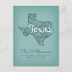 Wir haben uns bewegt Neue Adresse Texas Postkarte