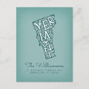 Wir haben uns bewegt   Neue Adresse   Vermont Postkarte