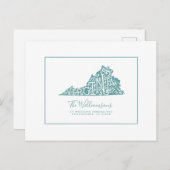 Wir haben uns bewegt | Neue Adresse | Virginia Postkarte (Vorne/Hinten)