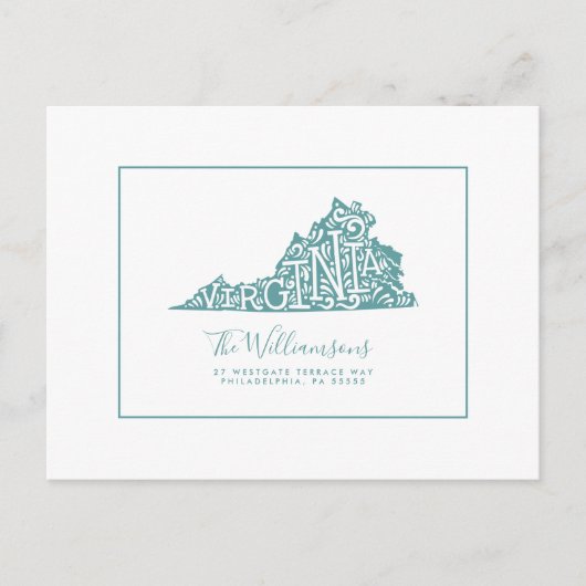 Wir haben uns bewegt | Neue Adresse | Virginia Postkarte (Vorderseite)