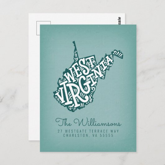 Wir haben uns bewegt | Neue Adresse | West Virgini Postkarte (Vorne/Hinten)